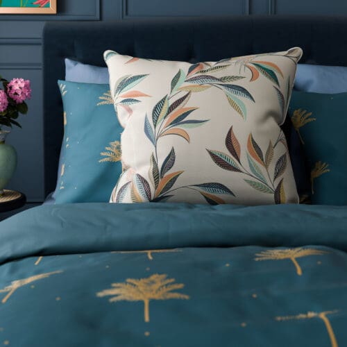 Sara Miller Ornamental Peacock Stone Cushion
