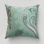 Sara Miller Peacock Filigree Sage Green Cushion