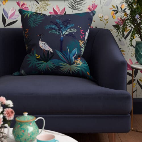 Sara Miller Heron Smokey Blue Cushion
