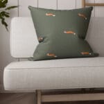 Sophie Allport Foxes Forest Green Cushion