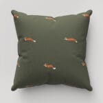 Sophie Allport Foxes Forest Green Cushion