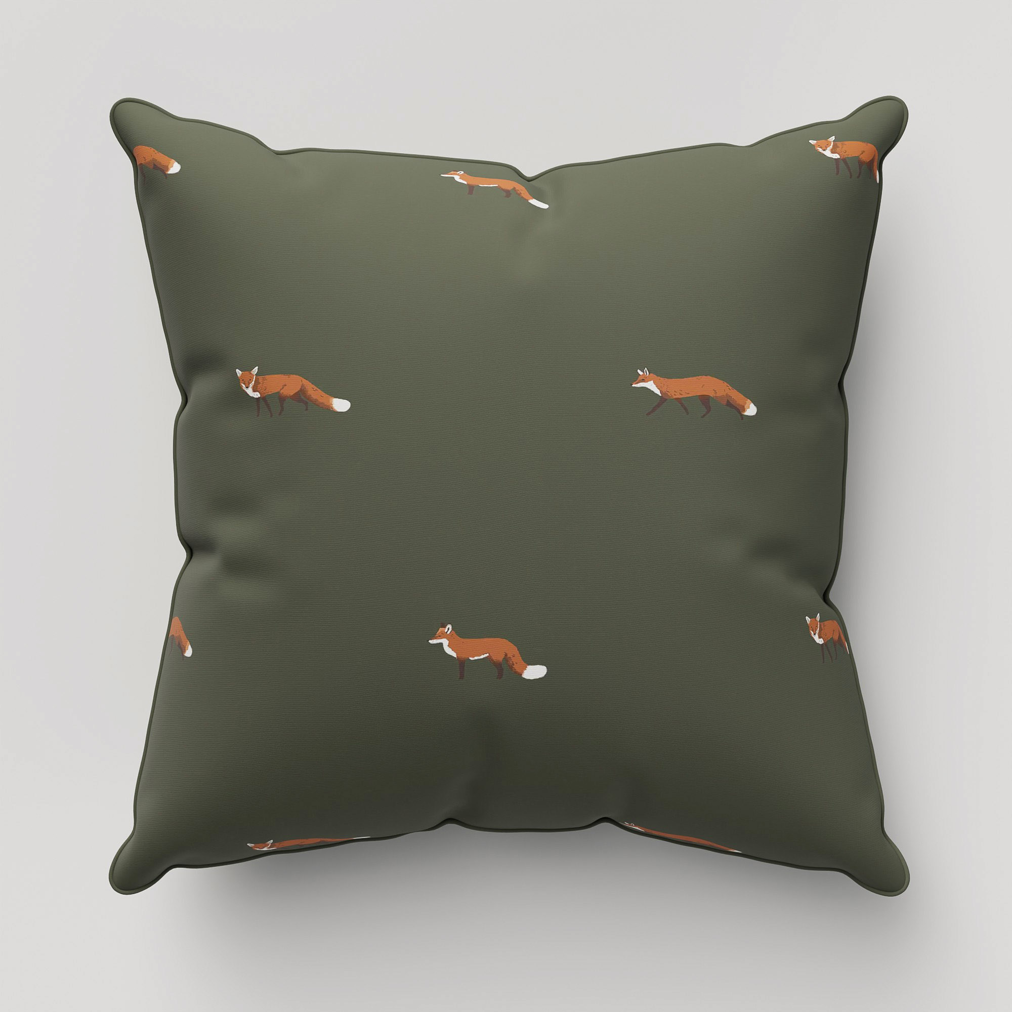 Sophie Allport Foxes Forest Green Cushion - Image 2