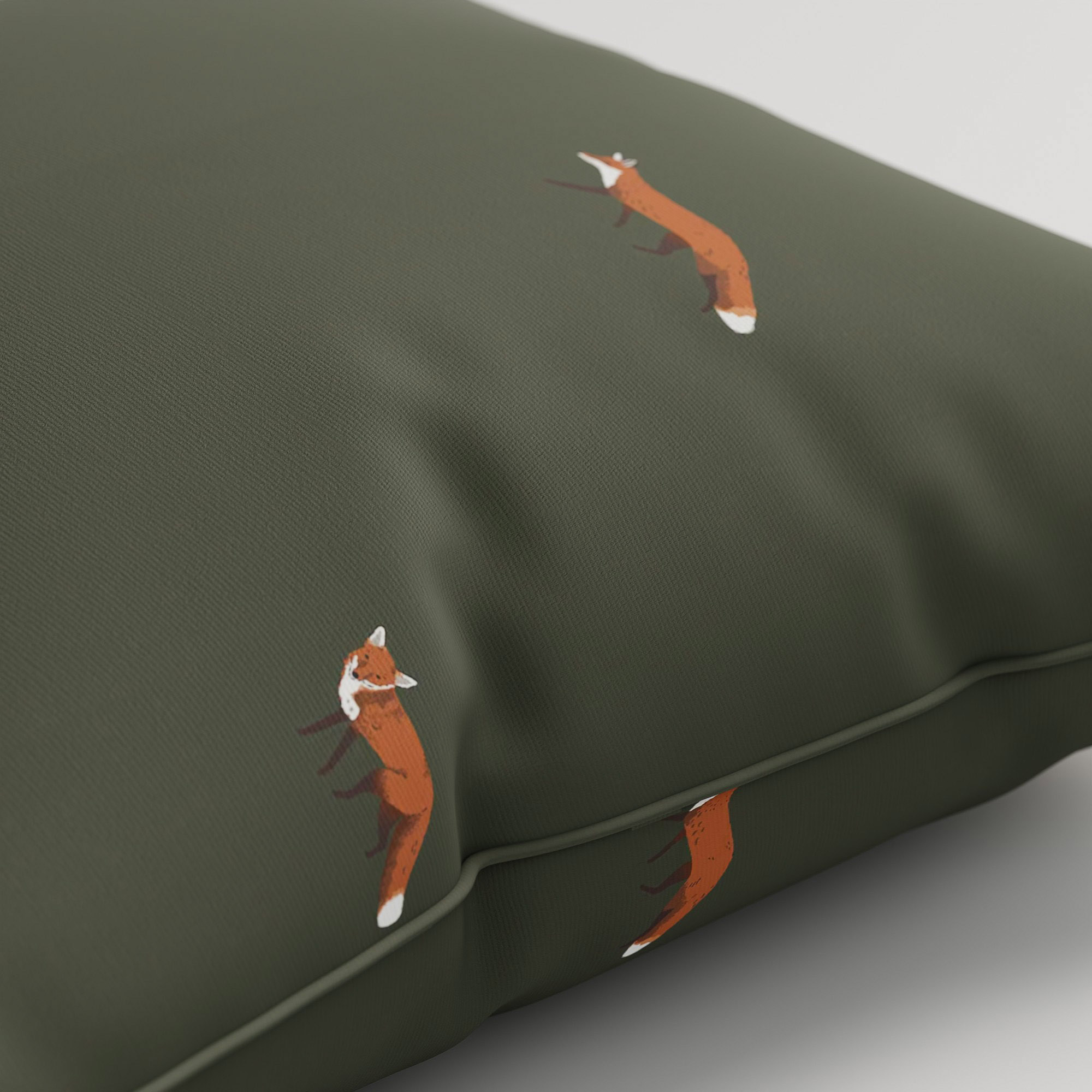 Sophie Allport Foxes Forest Green Cushion - Image 3