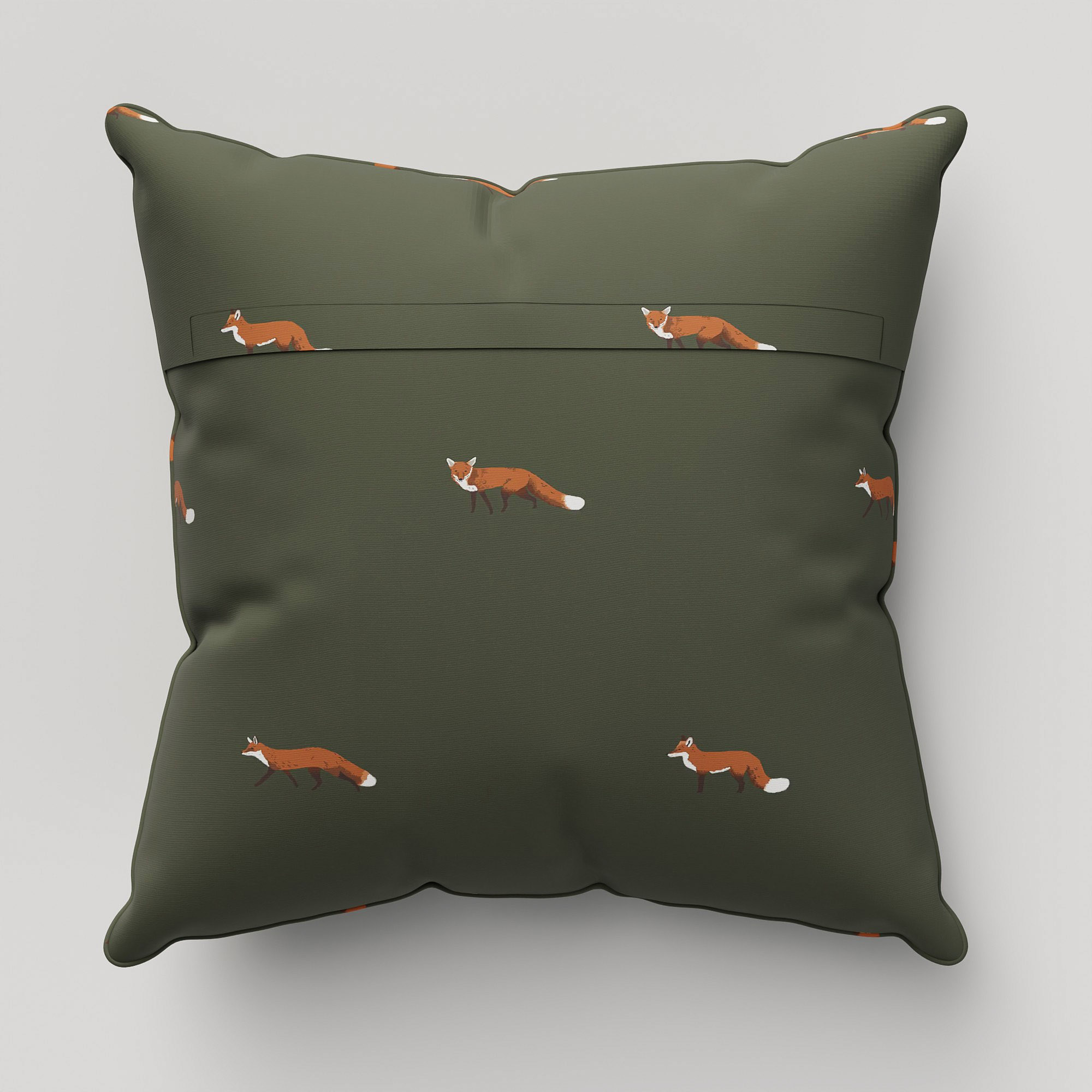Sophie Allport Foxes Forest Green Cushion - Image 5