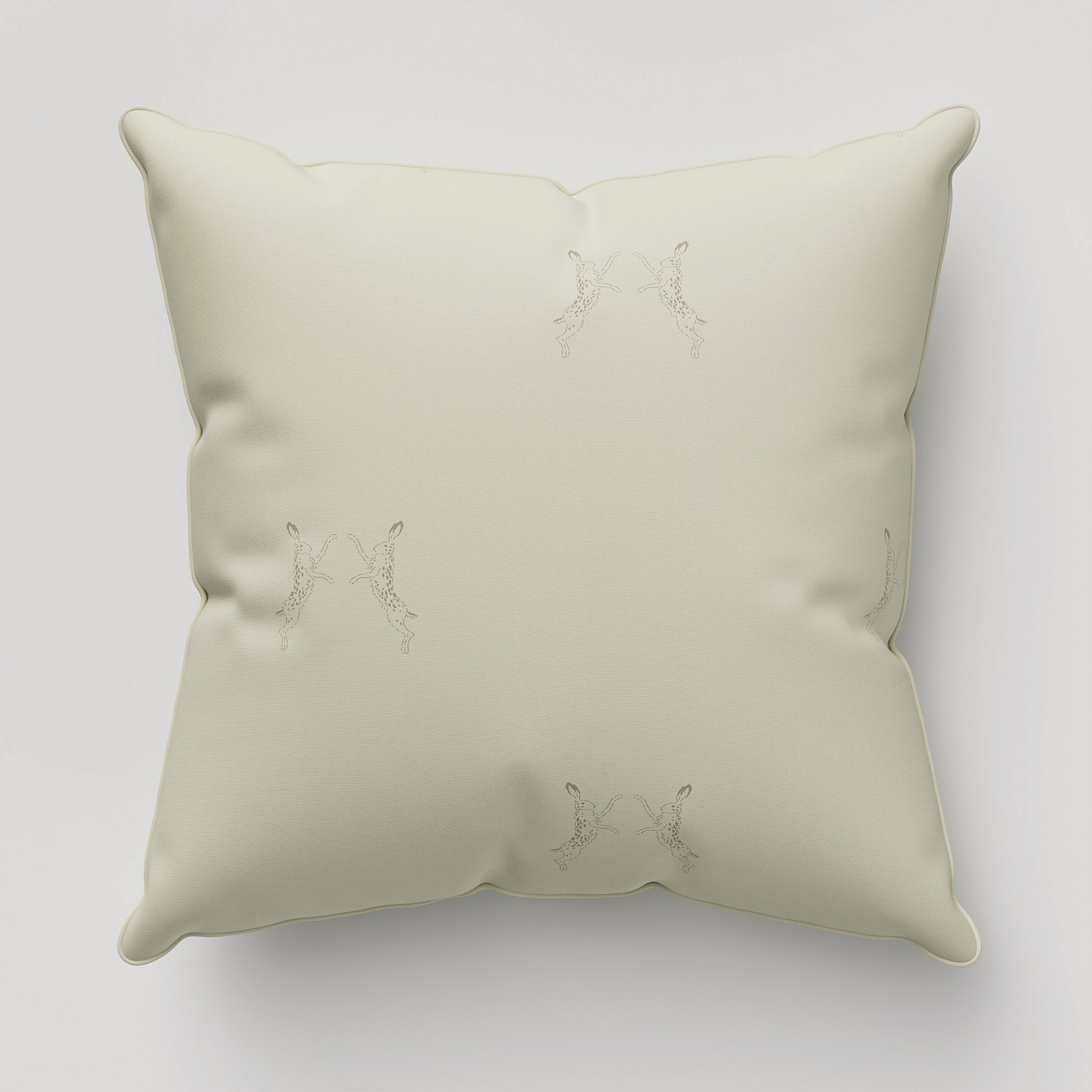 Sophie Allport Boxing Hares Natural Cushion - Image 2