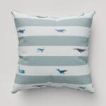 Sophie Allport Whale Stripe Deep Duckegg Cushion