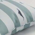 Sophie Allport Whale Stripe Deep Duckegg Cushion