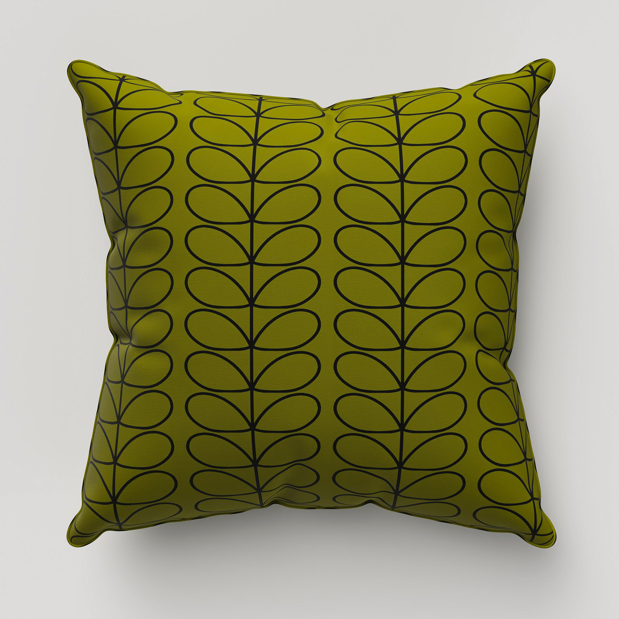 Orla Kiely Linear Stem Olive & Black Cushion - Image 2