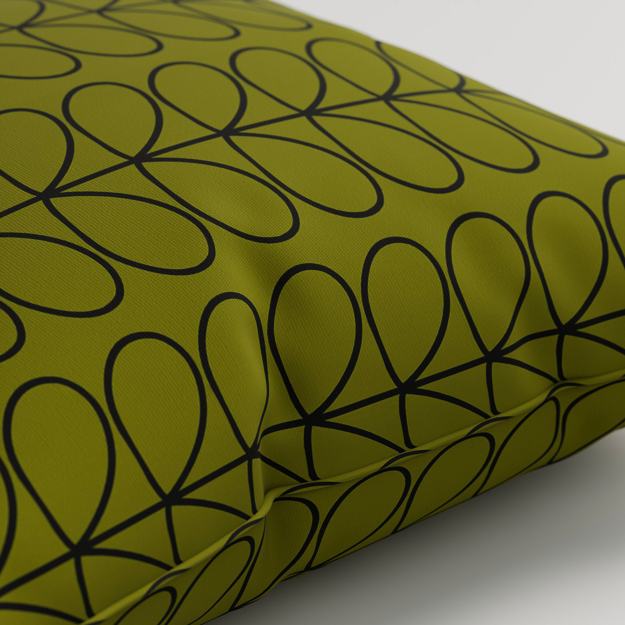 Orla Kiely Linear Stem Olive & Black Cushion - Image 3