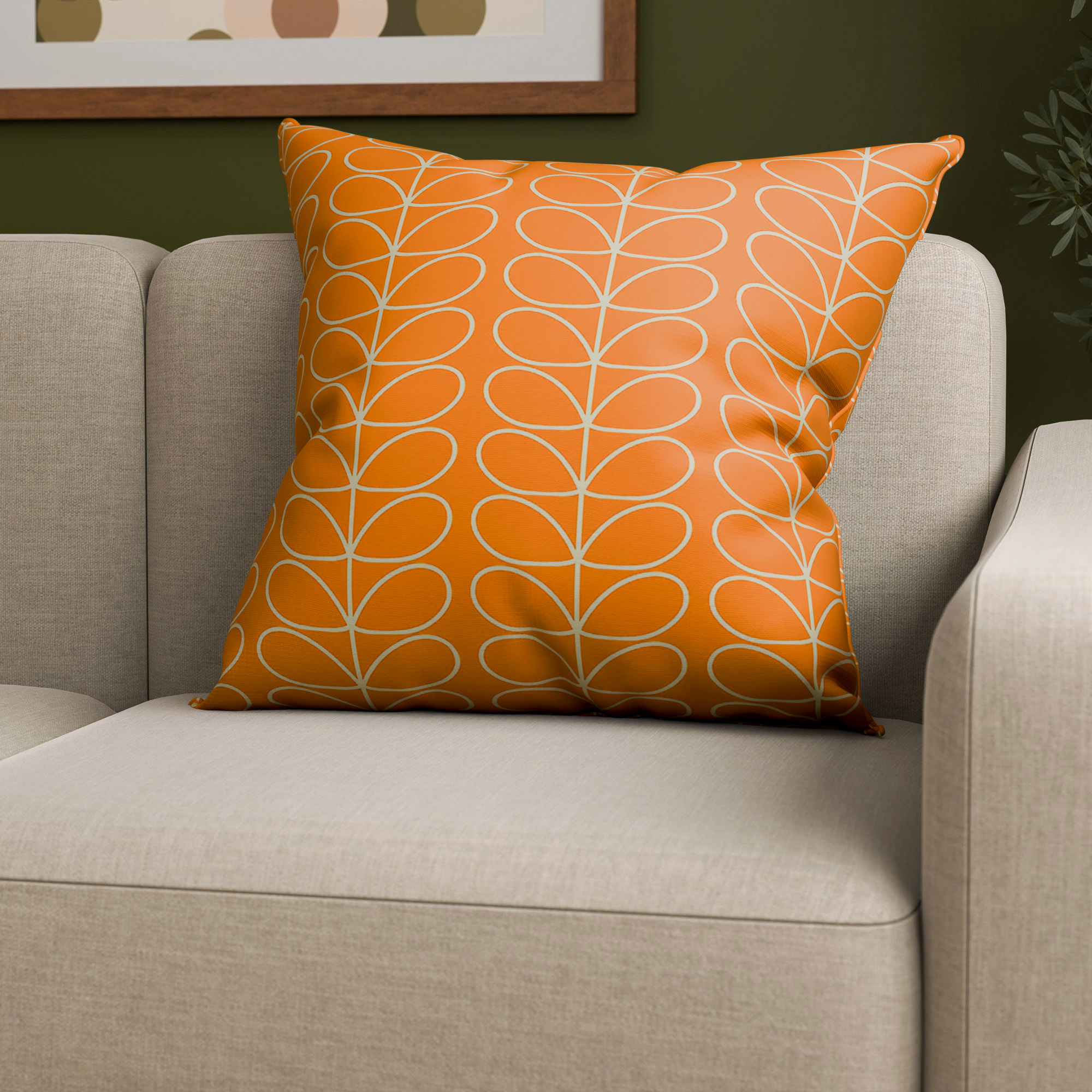 Orla Kiely Linear Stem Persimmon Cushion