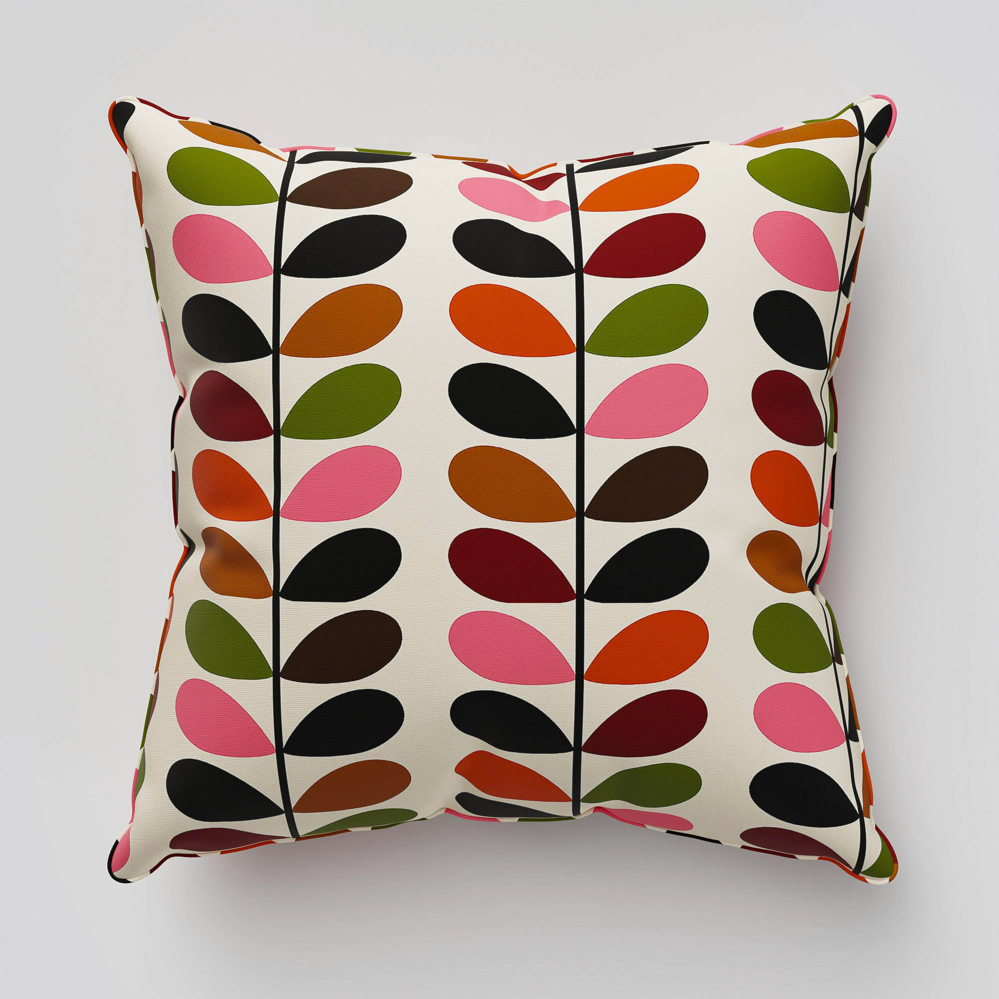 Orla Kiely Multi Stem Pink & Red Cushion - Image 2