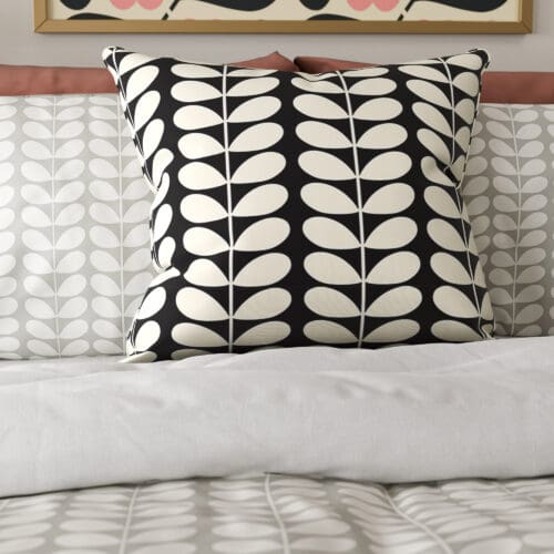 Orla Kiely Solid Stem Black Cushion