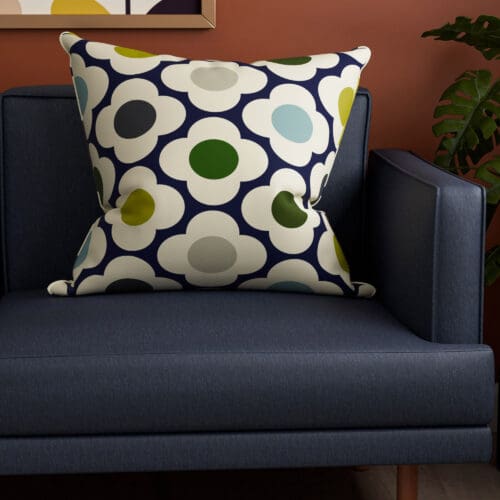 Orla Kiely Spot Flower Blue Multi Cushion