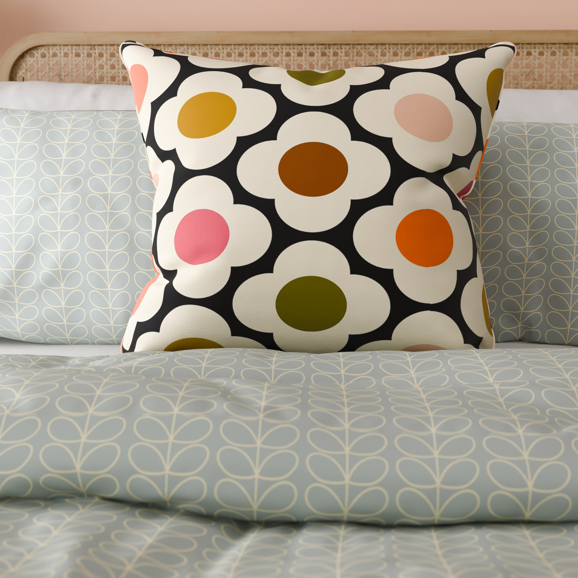 Orla Kiely Spot Flower Red Multi Cushion