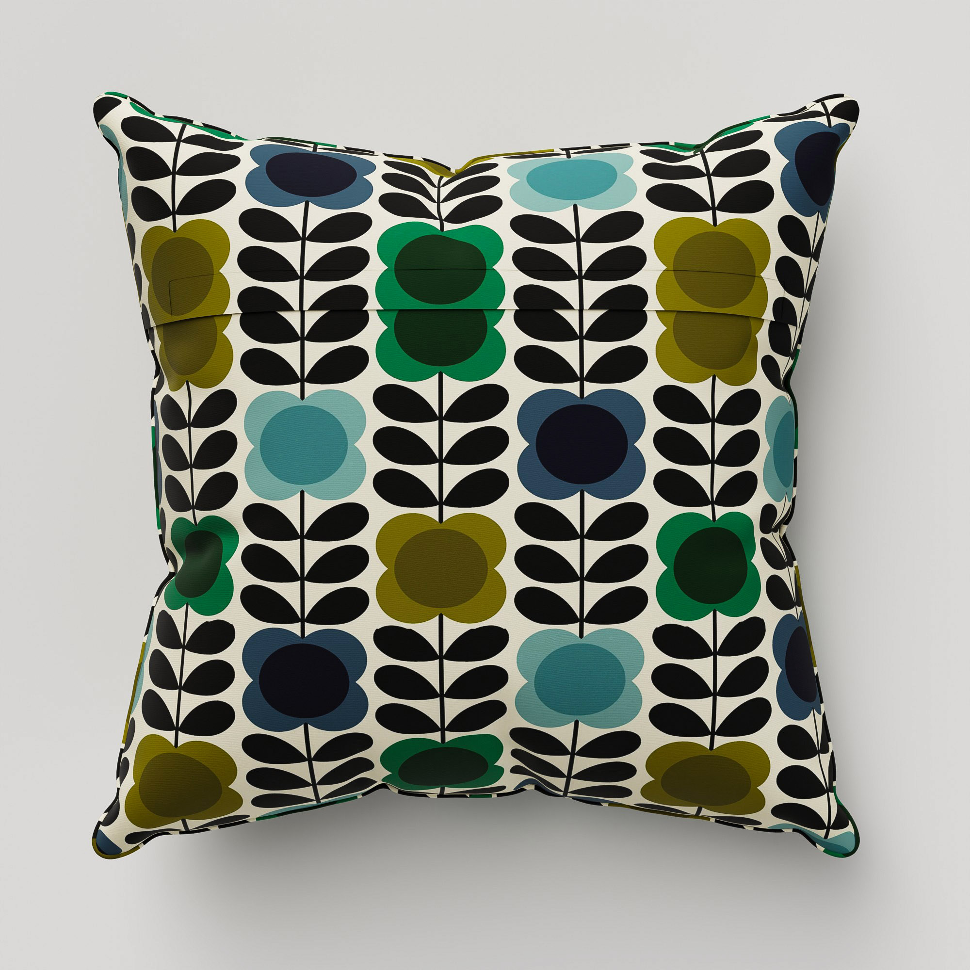 Orla Kiely Spot Flower Stem Blue & Green Cushion - Image 5