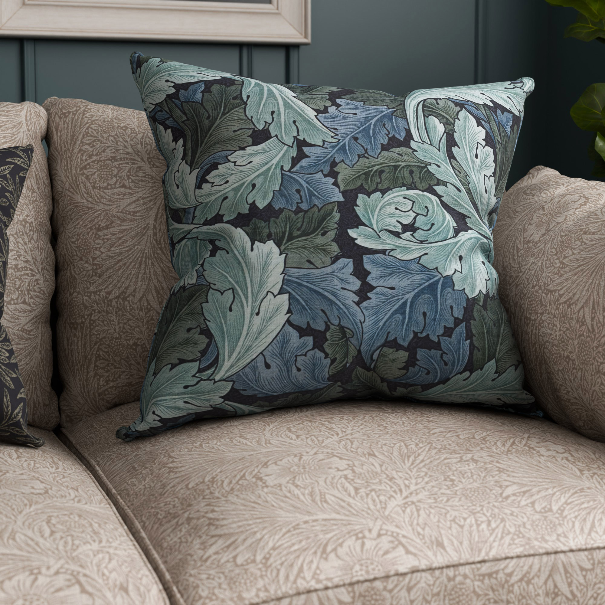 William Morris At Home Acanthus Indigo Cushion