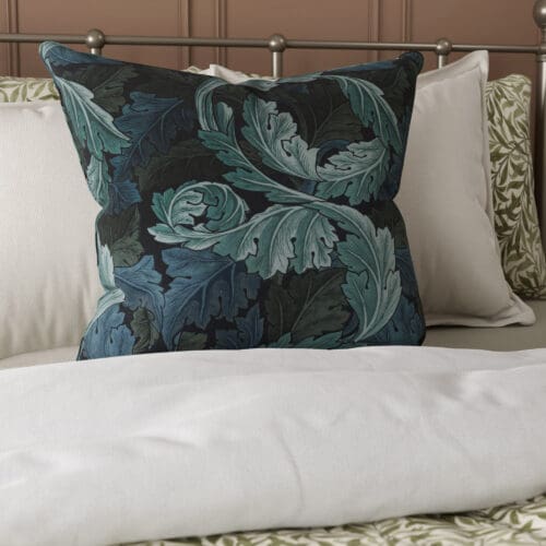 William Morris At Home Acanthus Velvet Indigo Cushion