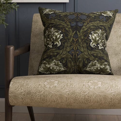 William Morris At Home African Marigold Velvet Cornflower Cushion