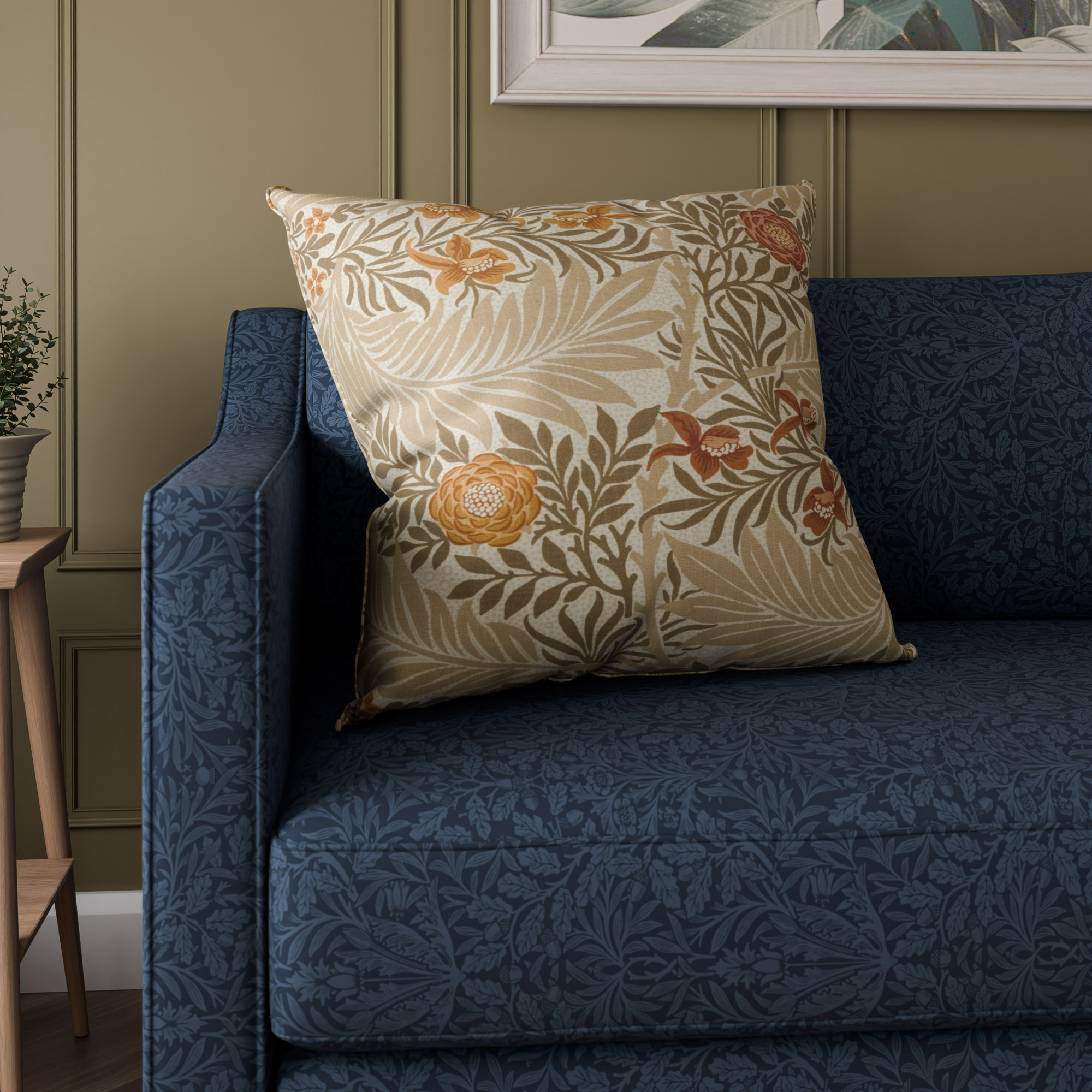 William Morris At Home Larkspur Acorn Cushion