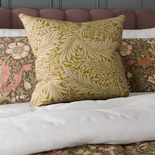 William Morris At Home Larkspur Woven Ochre Cushion