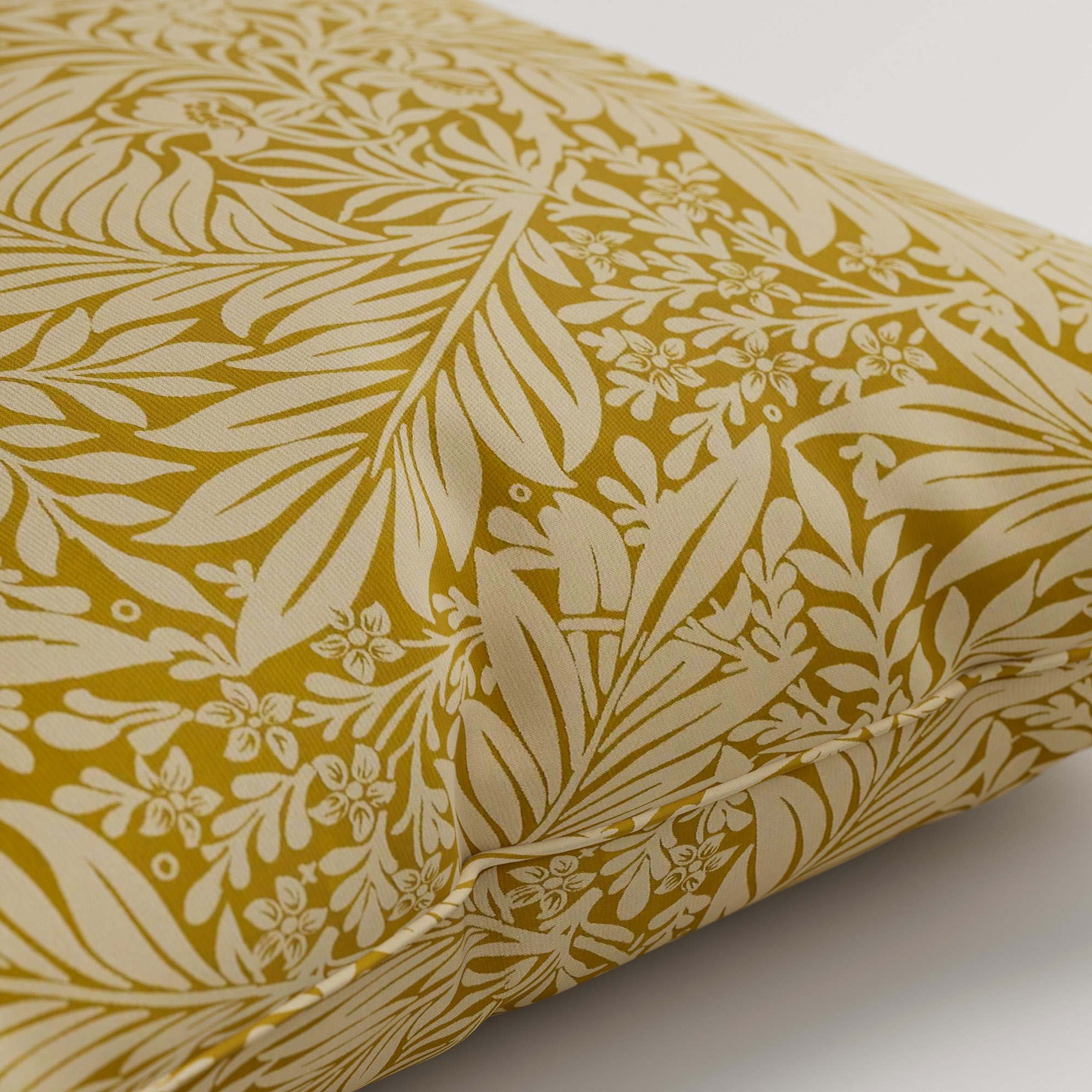 William Morris At Home Larkspur Woven Ochre Cushion - Image 3