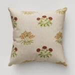 William Morris At Home Lily Flower Embroidery Madder Cushion