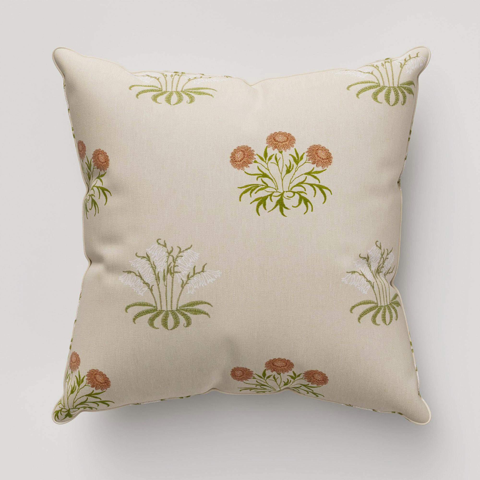 William Morris At Home Lily Flower Embroidery Nettle Cushion - Image 2