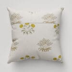 William Morris At Home Lily Flower Embroidery Ochre Cushion