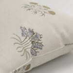 William Morris At Home Lily Flower Embroidery Woad Cushion