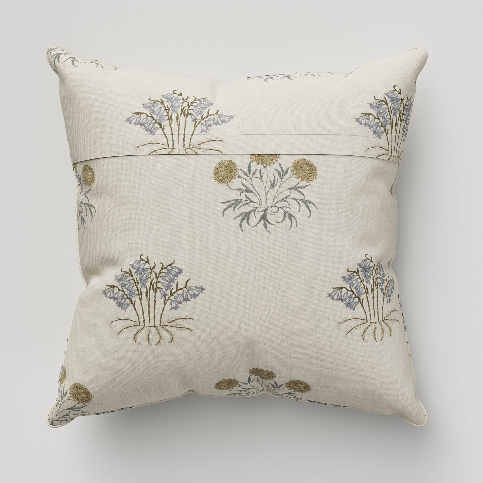 William Morris At Home Lily Flower Embroidery Woad Cushion - Image 5