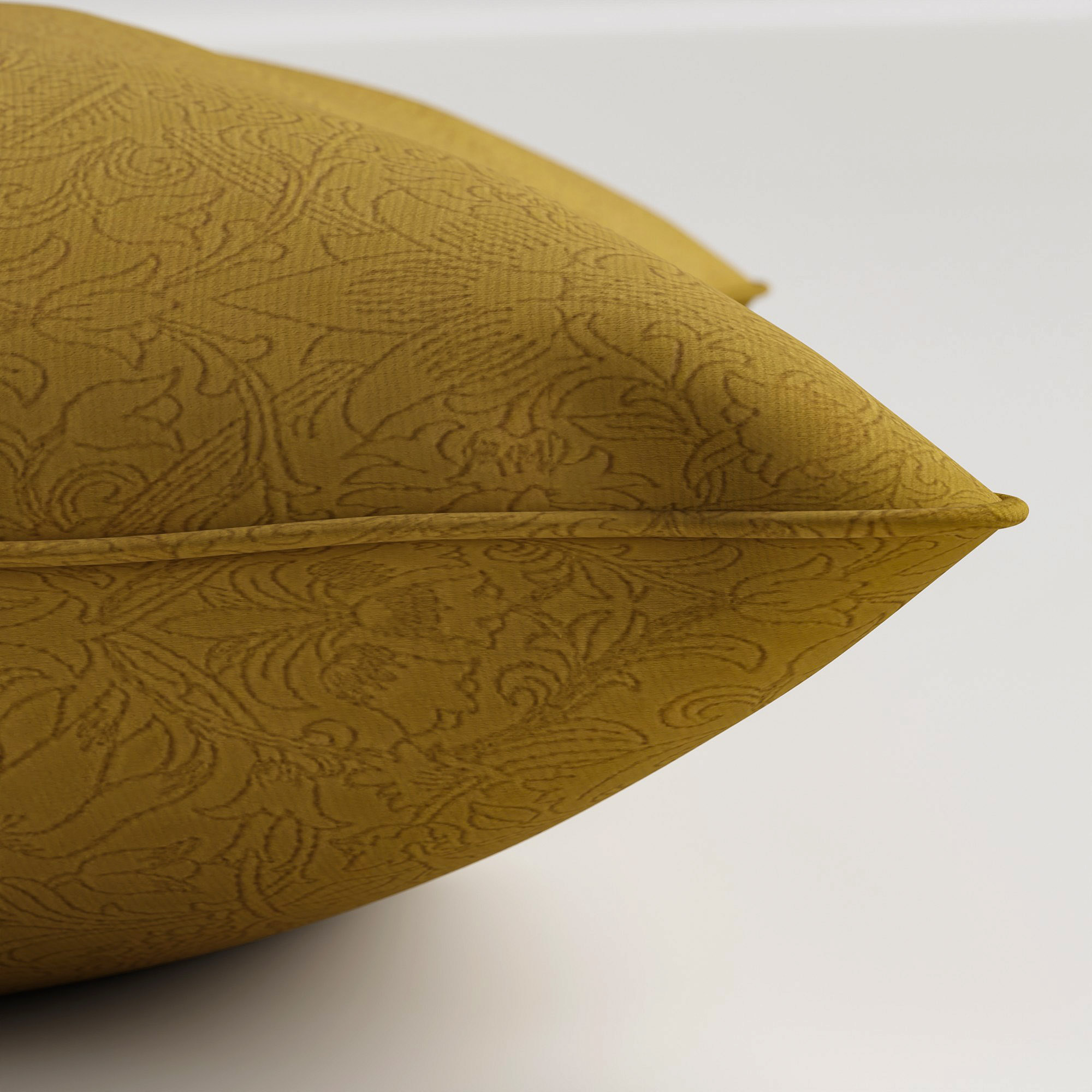 William Morris At Home Lodden Embroidery Ochre Cushion - Image 4