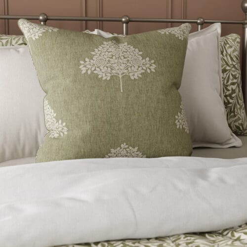 William Morris At Home Marigold Tree Embroidery Nettle Cushion