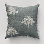 William Morris At Home Marigold Tree Embroidery Woad Cushion