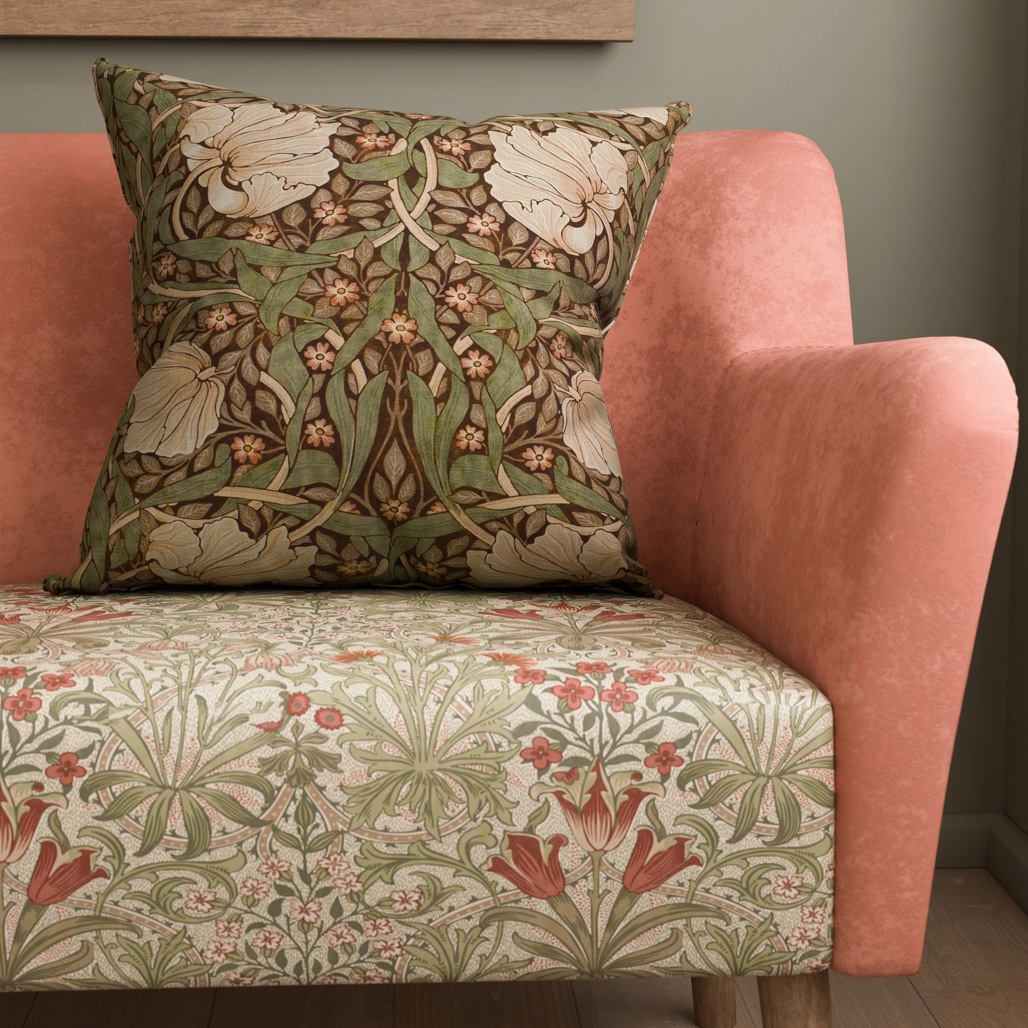 William Morris At Home Pimpernel Brick Cushion