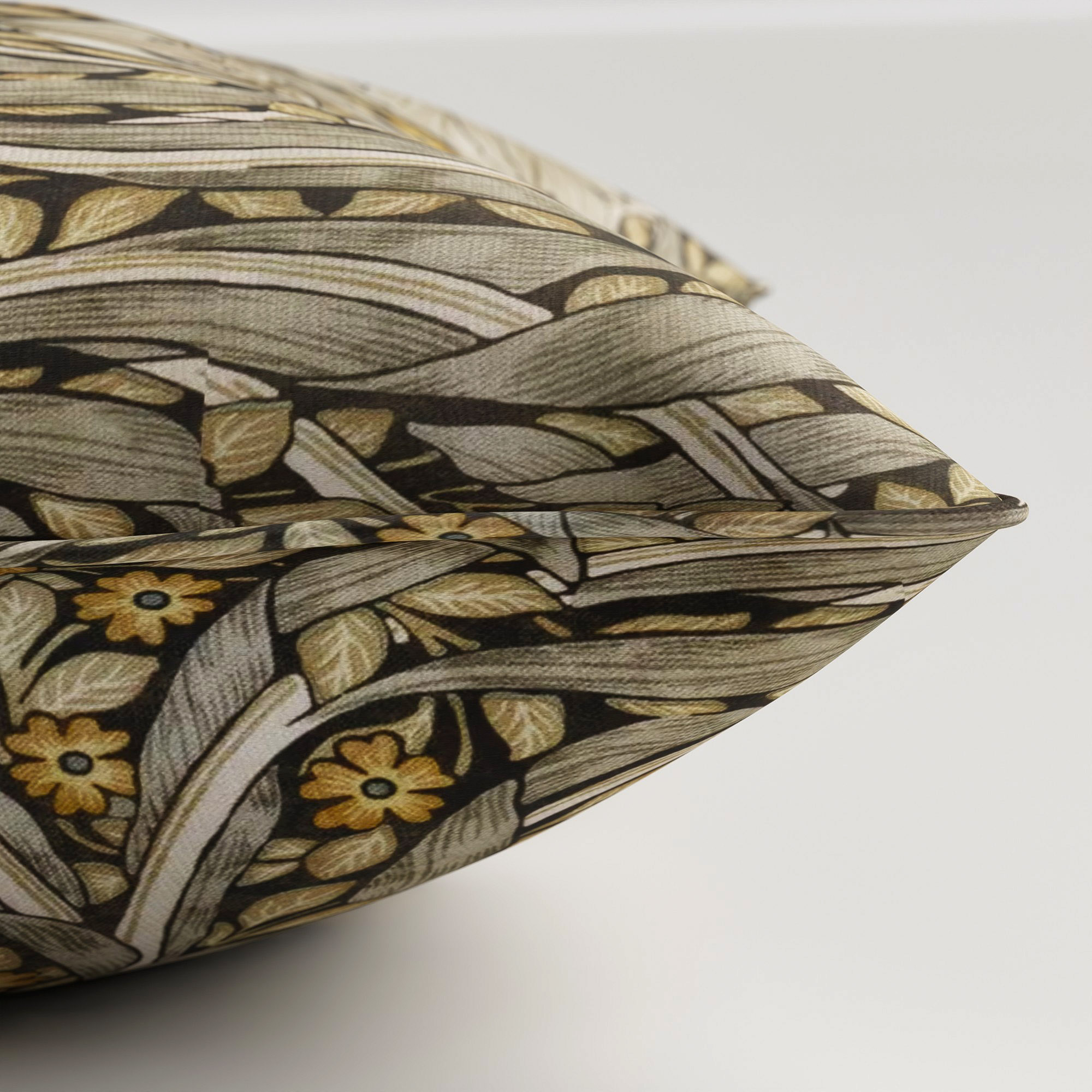 William Morris At Home Pimpernel Velvet Flint Cushion - Image 4