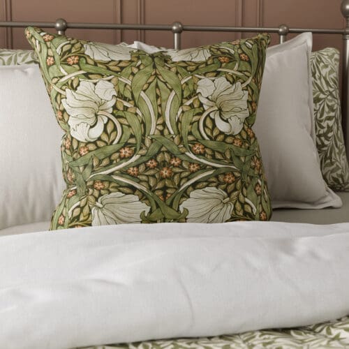 William Morris At Home Pimpernel Velvet Nettle Cushion