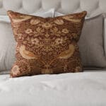 William Morris At Home Strawberry Thief Madder Cushion