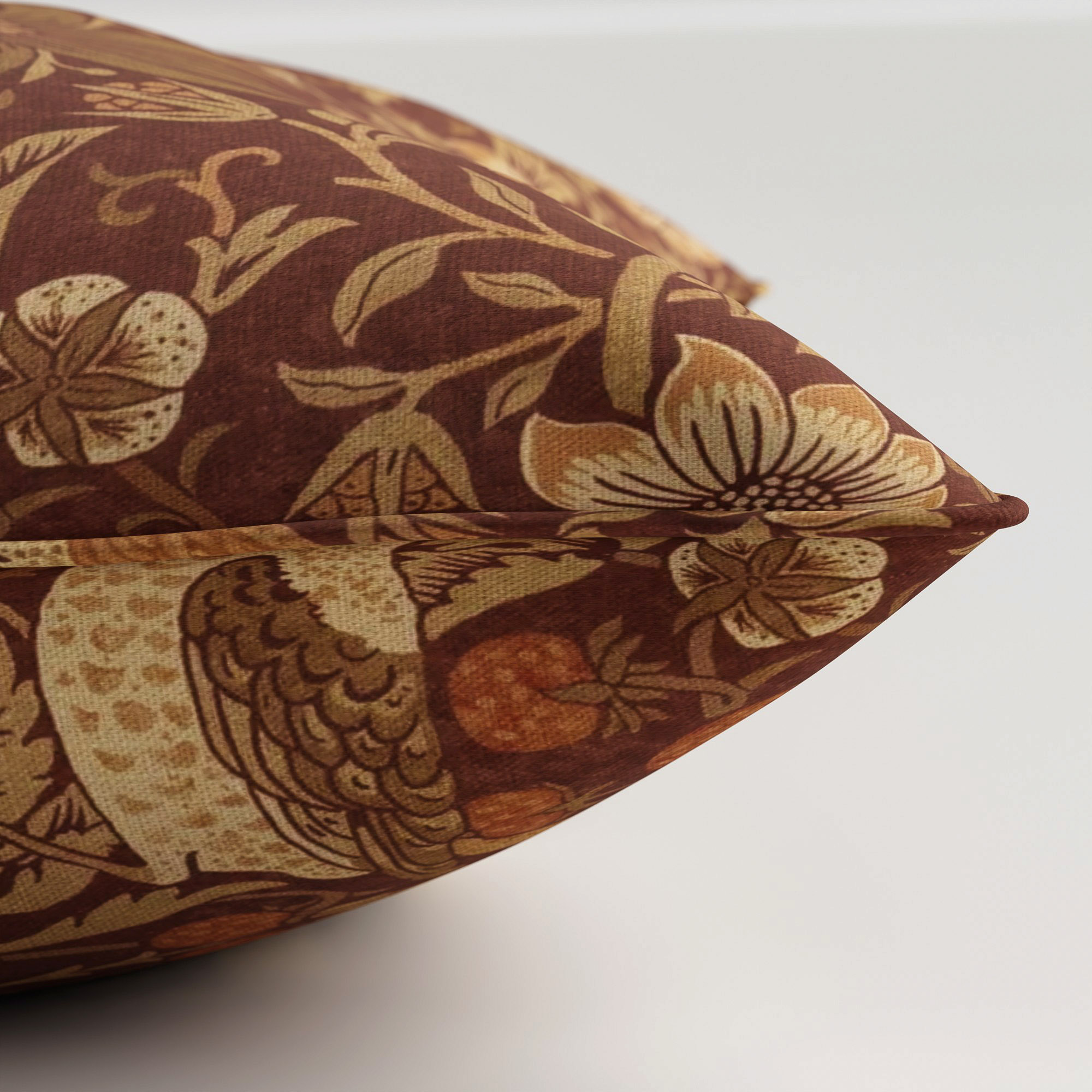 William Morris At Home Strawberry Thief Madder Cushion - Image 4