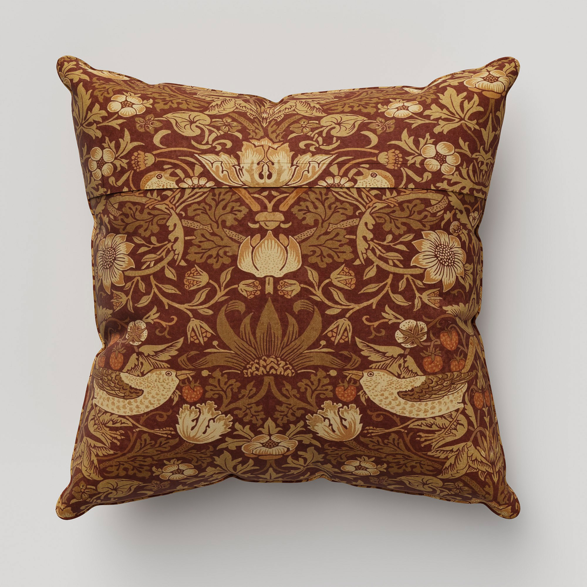 William Morris At Home Strawberry Thief Madder Cushion - Image 5