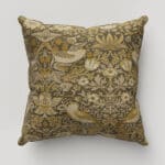 William Morris At Home Strawberry Thief Velvet Flint Cushion