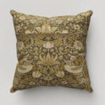 William Morris At Home Strawberry Thief Velvet Flint Cushion