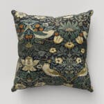 William Morris At Home Strawberry Thief Velvet Indigo Cushion