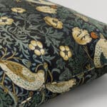 William Morris At Home Strawberry Thief Velvet Indigo Cushion