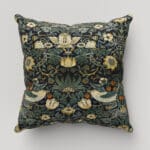 William Morris At Home Strawberry Thief Velvet Indigo Cushion