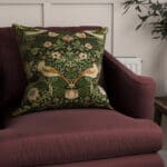 William Morris At Home Strawberry Thief Velvet Nettle Cushion