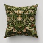 William Morris At Home Strawberry Thief Velvet Nettle Cushion
