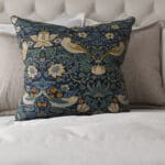 William Morris At Home Strawberry Thief Woad Cushion