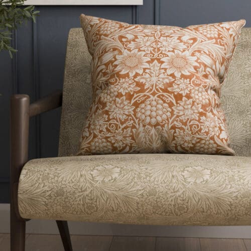 William Morris At Home Sunflower Madder Cushion