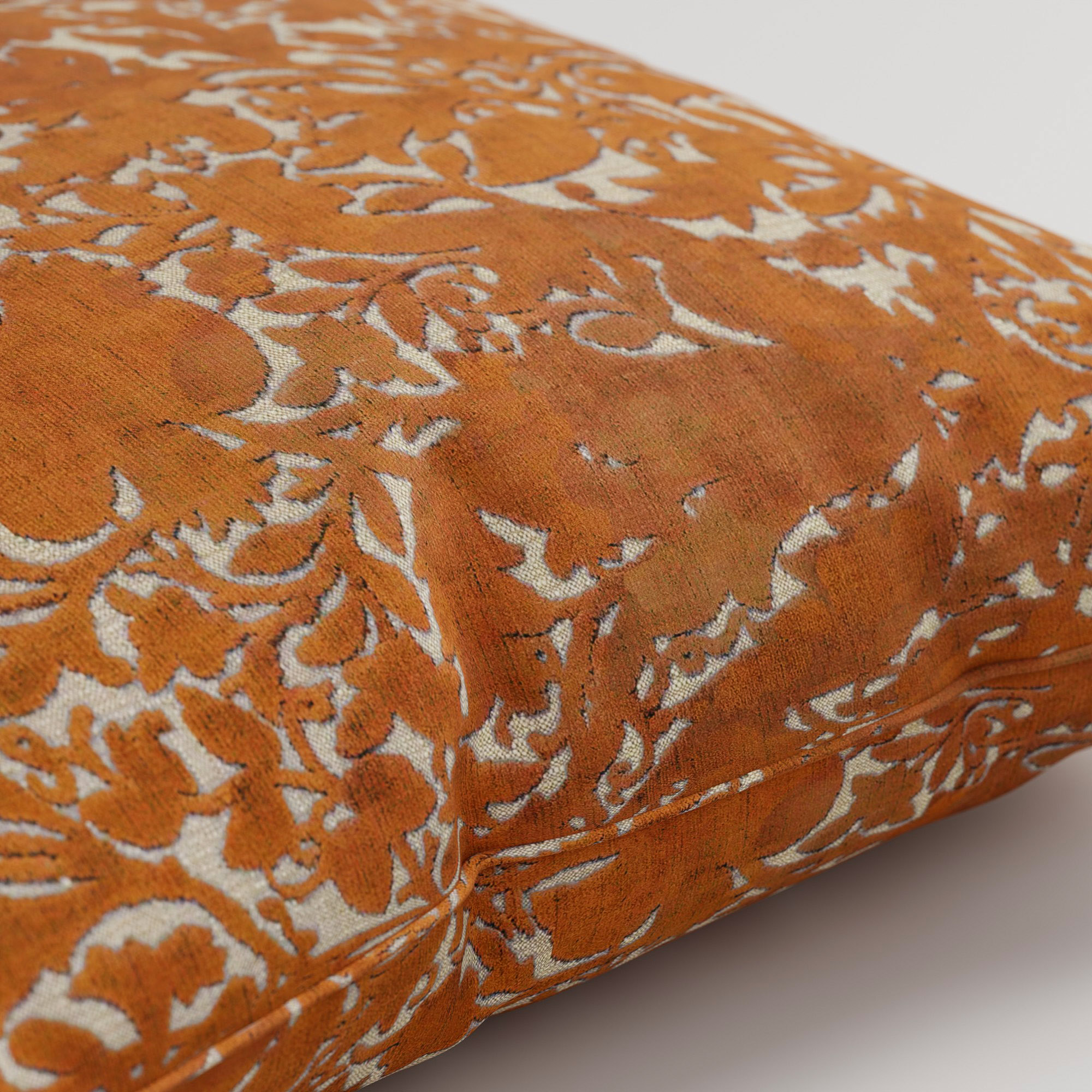 William Morris At Home Compton Silhouette Velvet Terracotta Cushion - Image 3