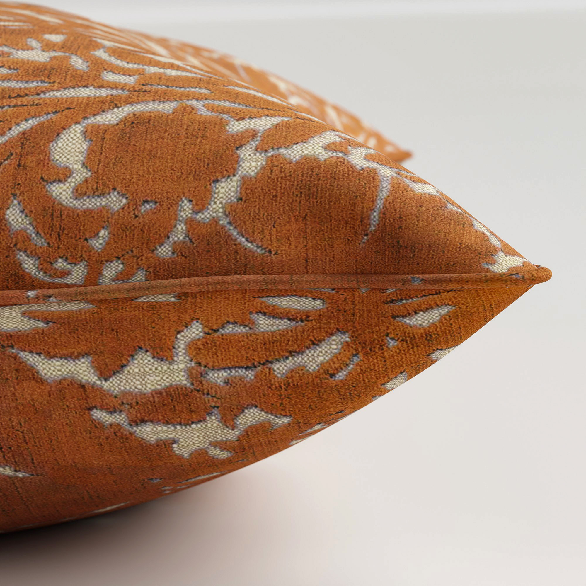 William Morris At Home Compton Silhouette Velvet Terracotta Cushion - Image 4